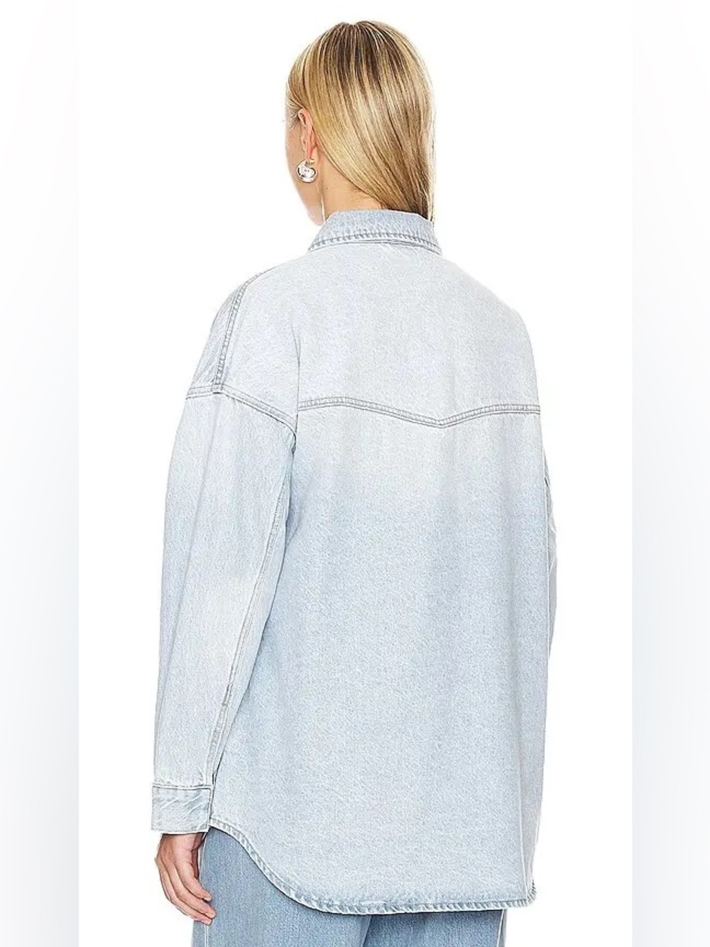 Pistola Mandy Radiant Light Wash Denim Oversized Jacket Sz Small Women’s Revolve - Picture 2 of 7